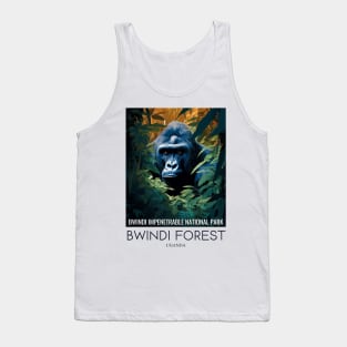 A Pop Art Travel Print of Bwindi Impenetrable National Park - Uganda Tank Top